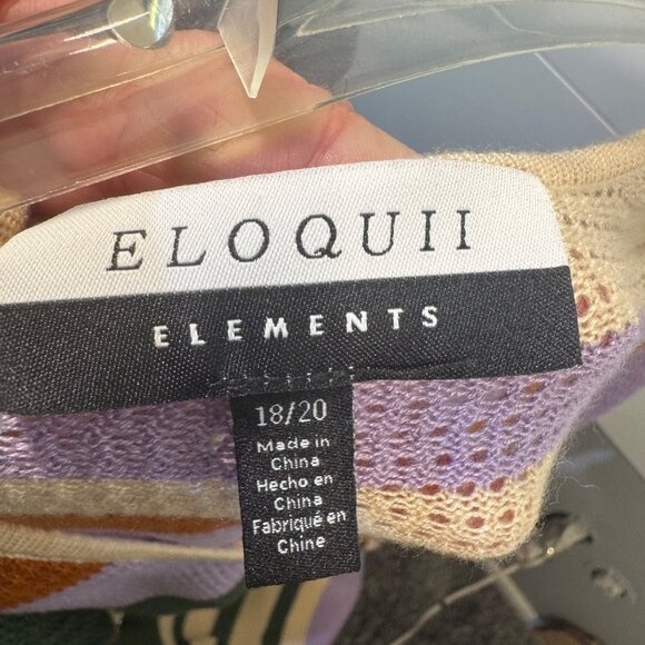 Eloquii Elements Multicolor Striped Crochet Midi Dress Size 18/20 NEW - Picture 3 of 7